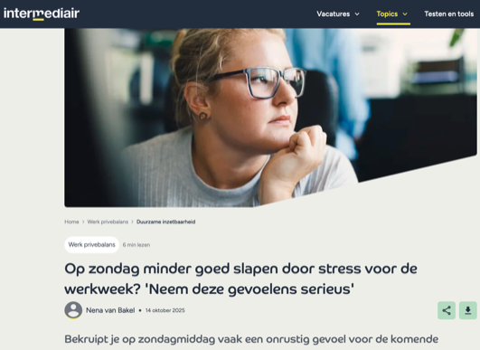 Blog Op zondag minder goed slapen door stress voor de werkweek? 'Neem deze gevoelens serieus'